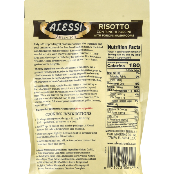 Alessi Risotto, with Porcini Mushrooms, Premium  DestGlow