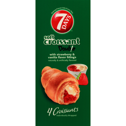 7Days Soft Croissant, with Strawberry &amp; Vanilla Flavor Fillings, Double