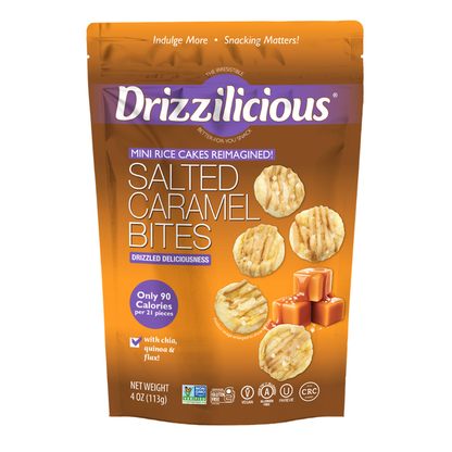 Drizzilicious Mini Rice Cake Bites, Salted Caramel!