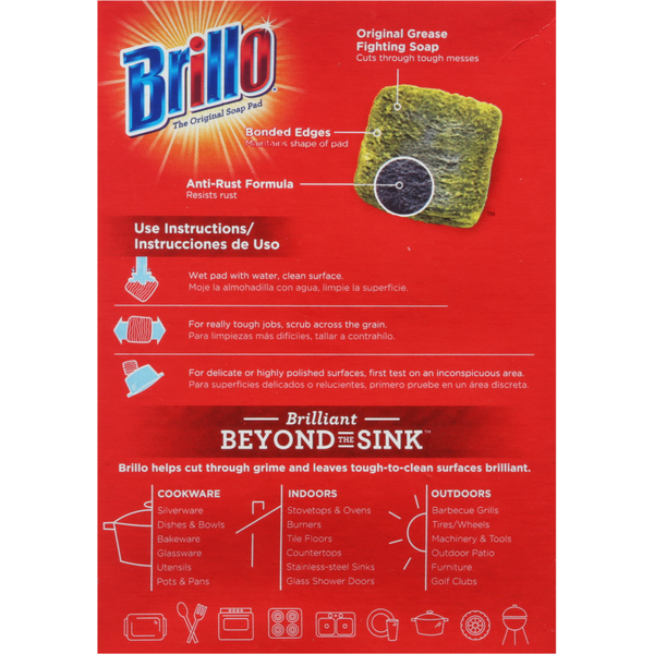Brillo Soap Pads, Steel Wool, Lemon
