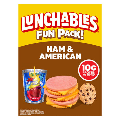 Lunchables Ham &amp; American Cheese Cracker Stackers Kids Lunch Snack Meal Kit with Capri Sun