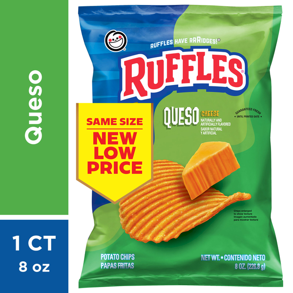 Ruffles Potato Chips,Queso Cheese Flavored  DestGlow