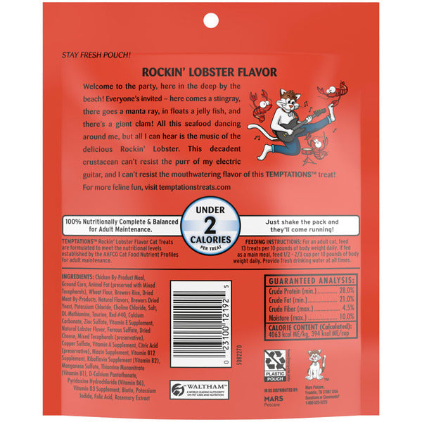 TEMPTATIONS Classic Crunchy and Soft Cat Treats, Rockin’ Lobster Flavor  DestGlow