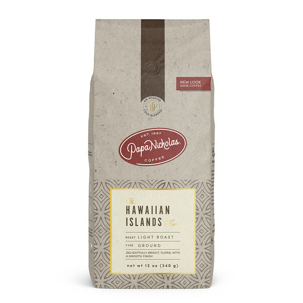 PapaNicholas Coffee Hawaiian Islands Blend, Medium Roast Ground Coffee  DestGlow