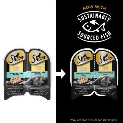 SHEBA PERFECT PORTIONS Wet Cat Food Cuts in Gravy With Sustainable Tuna
