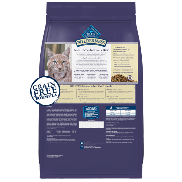 Blue Buffalo Wilderness High Protein, Natural Adult Dry Cat Food, Chicken  DestGlow