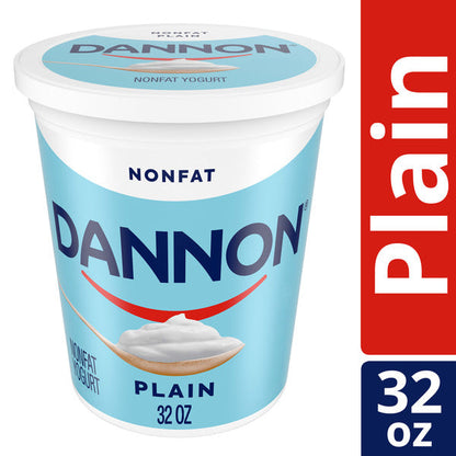 Dannon Plain Nonfat Yogurt, Excellent Source of Calcium and Good Source of Protein with the Rich and Creamy Taste of Plain Flavored Yogurt, 32 OZ Quart  DestGlow