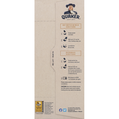 Quaker Instant Oatmeal, Apples &amp; Cinnamon - Pack