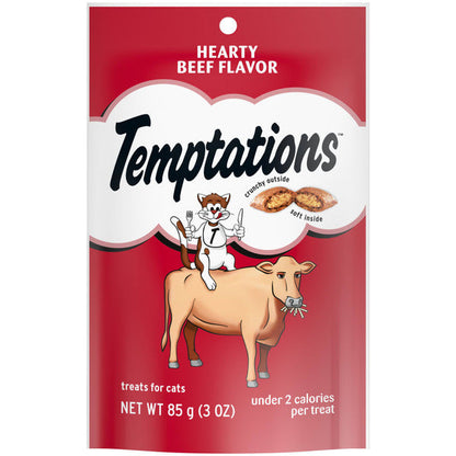 TEMPTATIONS Classic Crunchy and Soft Cat Treats, Hearty Beef Flavor