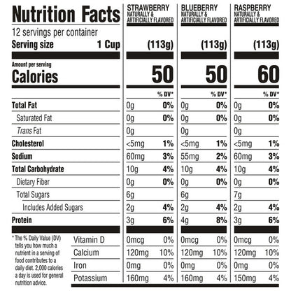 Dannon Light + Fit Nonfat Yogurt, Strawberry/Blueberry/Raspberry, Gluten-Free, 12 Pack