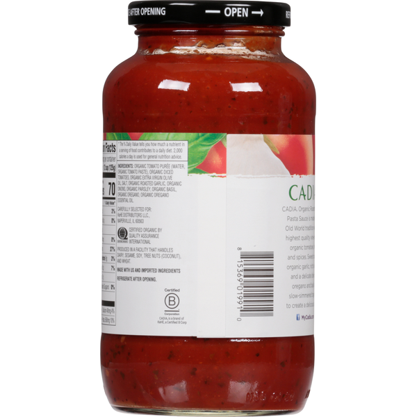 CADIA Pasta Sauce, Organic, Roasted Garlic  DestGlow