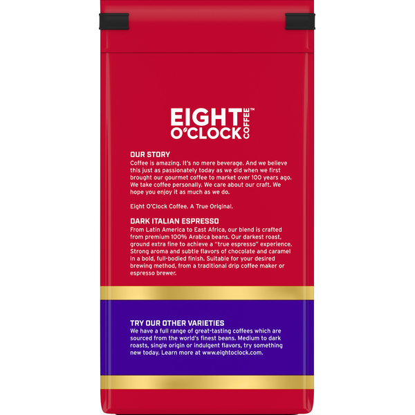 Eight O’Clock Whole Bean Dark Roast Dark Italian Espresso Coffee  DestGlow