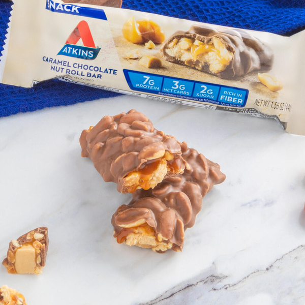 Atkins Snack Bar, Caramel Chocolate Nut Roll, Value Pack  DestGlow