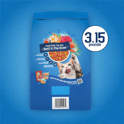 Purina Friskies Dry Cat Food Seafood Sensations With Salmon, Tuna, and Shrimp Flavors