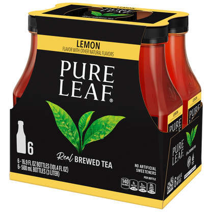Pure Leaf Real Brewed Tea Lemon 16.9 Fl Oz, 6 Count