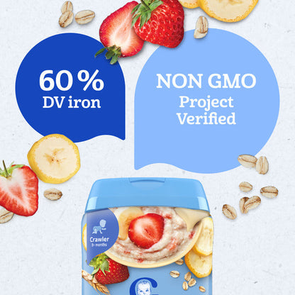 Gerber Stage 3 Baby Food Oatmeal Banana Strawberry Cereal Baby Oatmeal Cereal