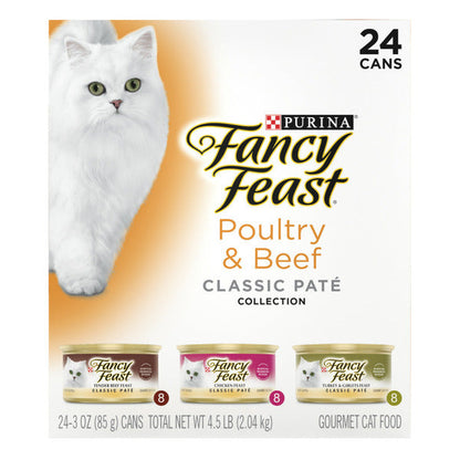 Purina Fancy Feast Poultry and Beef Feast Classic Pate Collection Grain Free Wet Cat Food