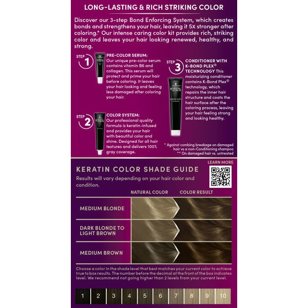 Schwarzkopf Keratin Hair Dye 6.0 Delicate Praline, Permanent Hair Color, 1 Use  DestGlow