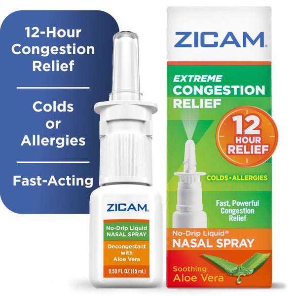 Zicam Extreme Congestion Relief No-Drip Nasal Spray With Soothing Aloe Vera  DestGlow