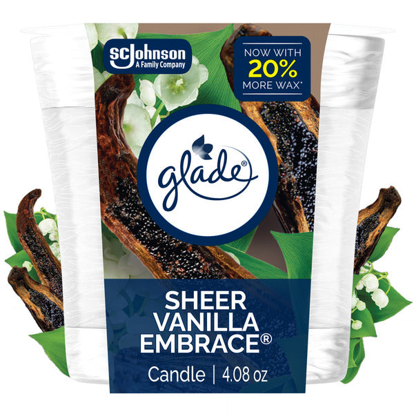 Glade Single Wick Candle, Sheer Vanilla Embrace  DestGlow