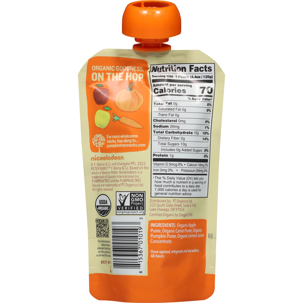 Pumpkin Tree Fruit &amp; Vegetable Puree, Organic, Apple, Carrot &amp; Pumpkin  DestGlow