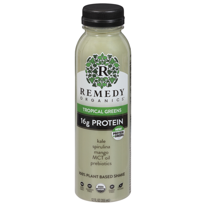 Remedy Organics Shake, 100% Plant Based, Tropical Greens  DestGlow