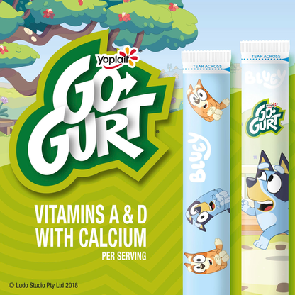 Go-Gurt Bluey Berry Kids Fat Free Yogurt Snack Tubes