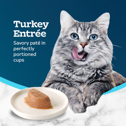 Blue Buffalo Tastefuls Spoonless Singles Adult Pate Wet Cat Food, Turkey, Cups, Twin-Pack