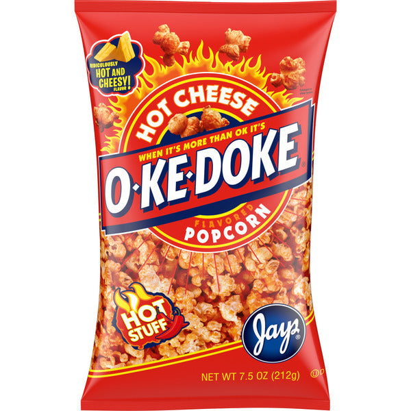O-Ke-Doke  Hot Stuff Cheese Flavored Popcorn  DestGlow