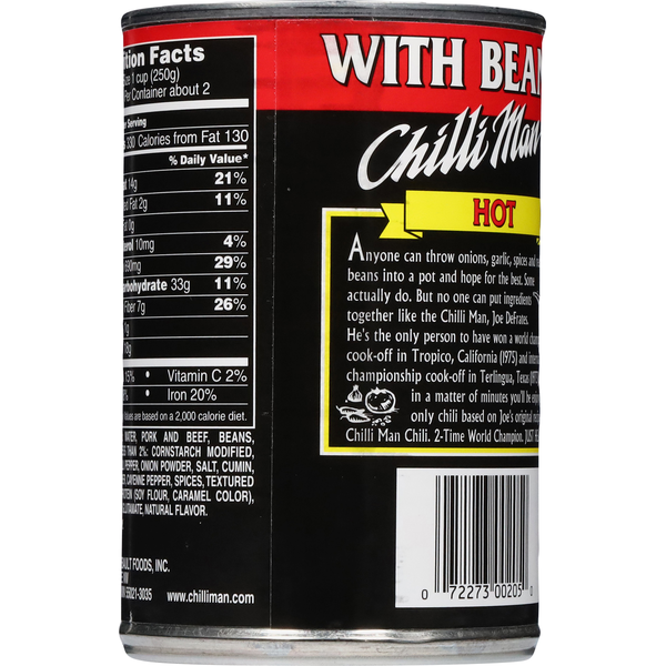 Chilli Man Chili, with Beans, Hot  DestGlow