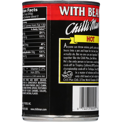 Chilli Man Chili, with Beans, Hot