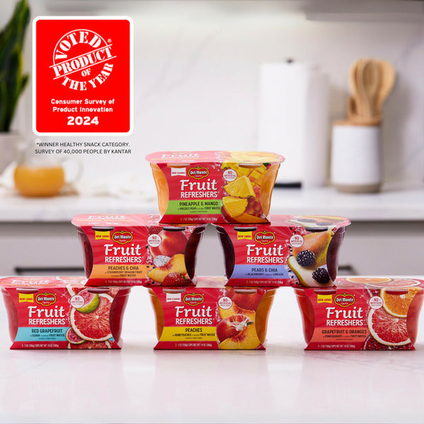 Del Monte Fruit Refreshers Grapefruit &amp; Oranges in Pomegranate Flavored Fruit Water Plastic Fruit Cup Snacks  DestGlow