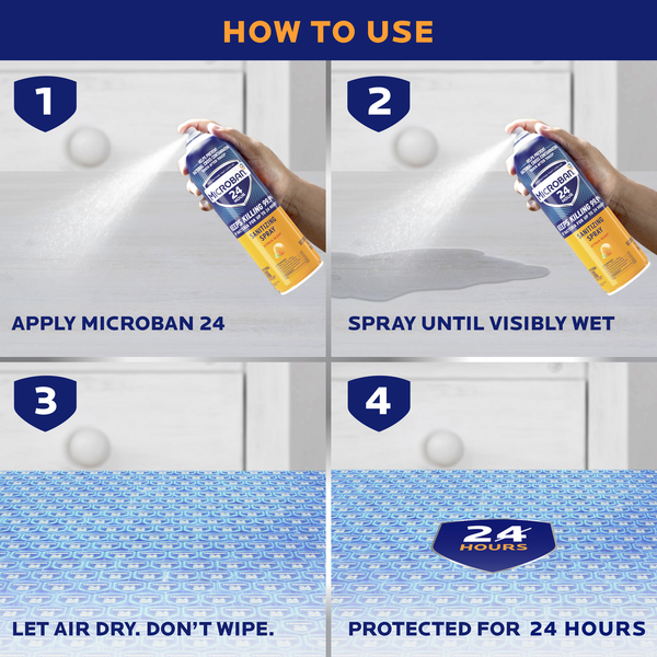 Microban 24 Hour Disinfectant Sanitizing Spray, Citrus Scent  DestGlow