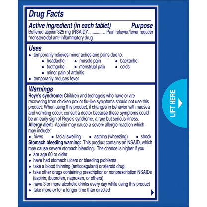 Alka-Seltzer Pain Reliever/Fever Reducer, Effervescent Tablets, Original Flavor