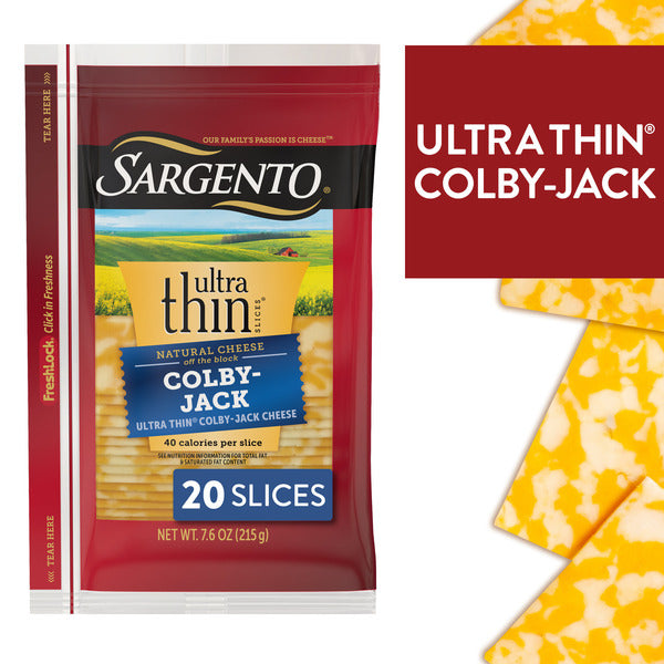 Sargento Ultra Thin® Natural Colby-Jack Sliced Cheese, 20 Slices  DestGlow