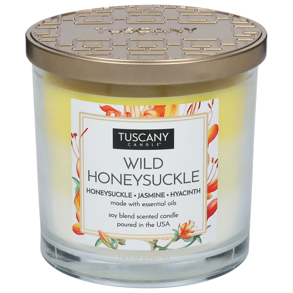 Tuscany Candle Candle, Scented, Soy Blend, Wild Honeysuckle  DestGlow