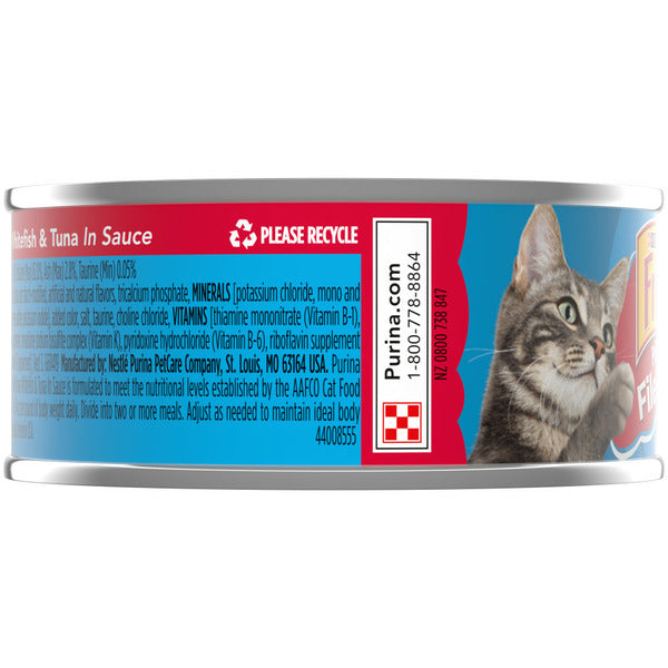 Purina Friskies Wet Cat Food, Prime Filets With Ocean Whitefish &amp; Tuna in Sauce