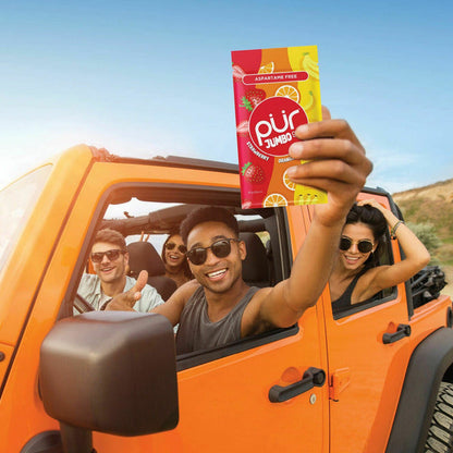 PUR Jumbo Gum Natural Strawberry, Banana, Orange Flavored Gum, 100% Xylitol