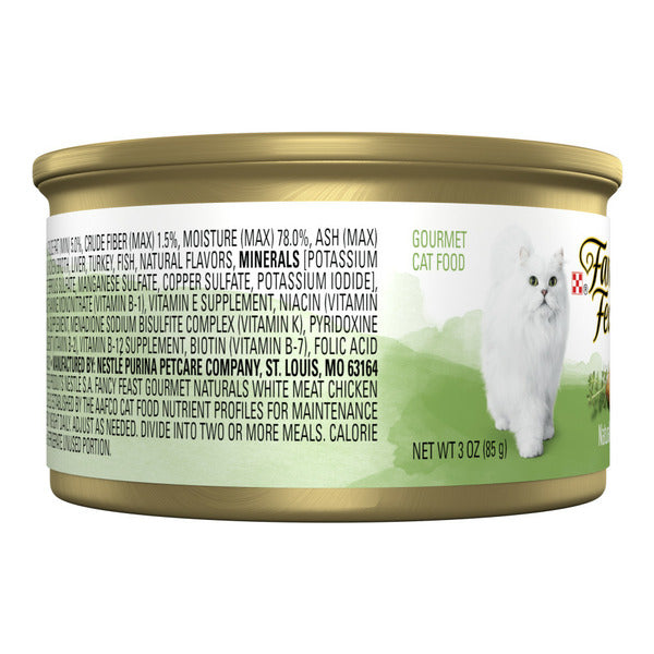 Purina Fancy Feast Grain Free Wet Cat Food Pate Gourmet Naturals White Meat Chicken Recipe  DestGlow