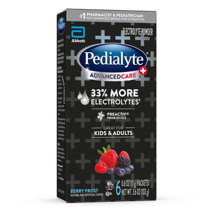 Pedialyte Advanced Care Plus Electrolyte Powder Berry Frost Powder Packets
