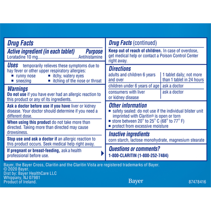 Claritin 24 Hour Non-Drowsy Allergy Tablets