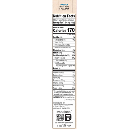 Quaker Barley, Medium, Pearled