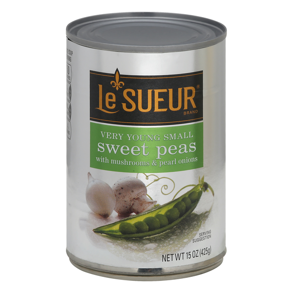 Le Sueur Very Young Small Sweet Peas with Mushrooms &amp; Pearl Onions  DestGlow