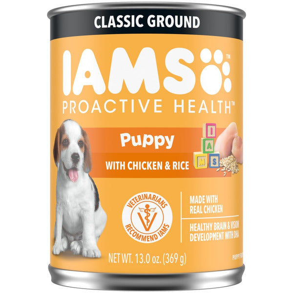 IAMS Proactive Health Puppy Wet Dog Food Classic Ground with Chicken and Rice  DestGlow
