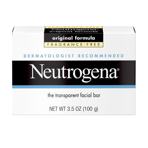 Neutrogena Original Gentle Facial Cleansing Bar, Fragrance-Free Daily Face Soap, 3.5 Oz