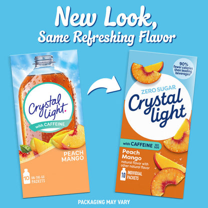 Crystal Light Peach Mango Powdered Drink Mix with Caffeine