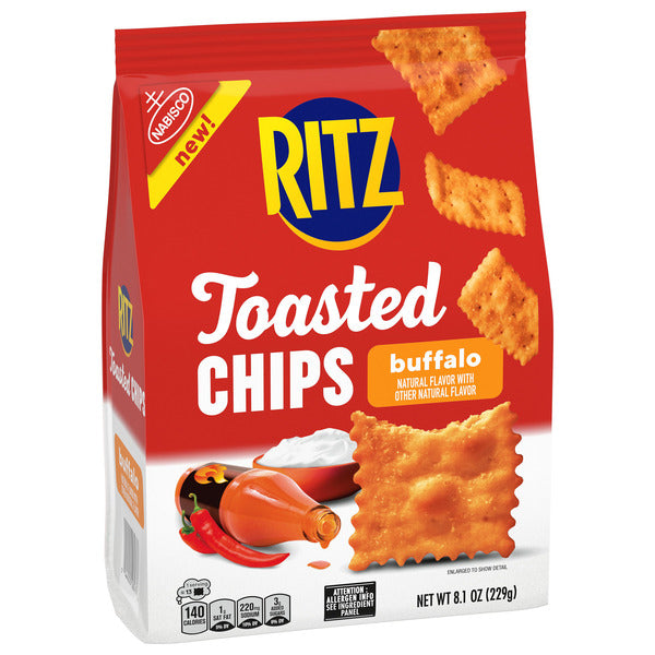 Ritz Toasted Chips Buffalo Crackers, Party Snacks 8.1 oz  DestGlow