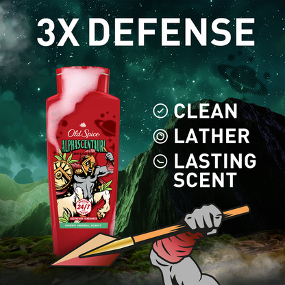 Old Spice Body Wash for Men, 24/7 Shower Clean, AlphaScentauri