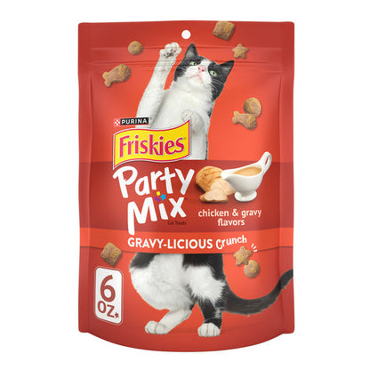 Purina Friskies Cat Treats, Party Mix Gravy-licious Crunch Chicken and Gravy Flavors  DestGlow