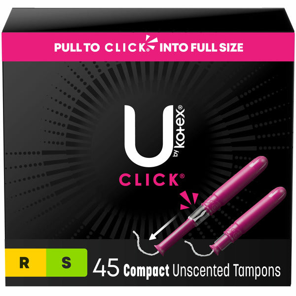 U by Kotex Click Compact Multipack Unscented Tampons, Regular/Super  DestGlow